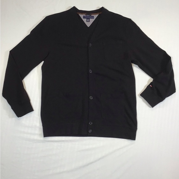 Tommy Hilfiger Mens Button Up Cardigan Size XL Jersey Knit Long Sleeve Sweater - Picture 12 of 13